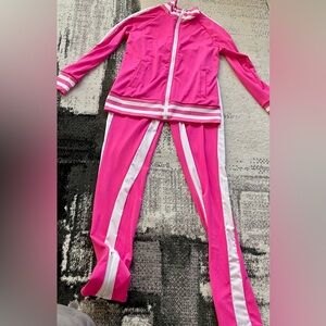Pink and White Track Suit